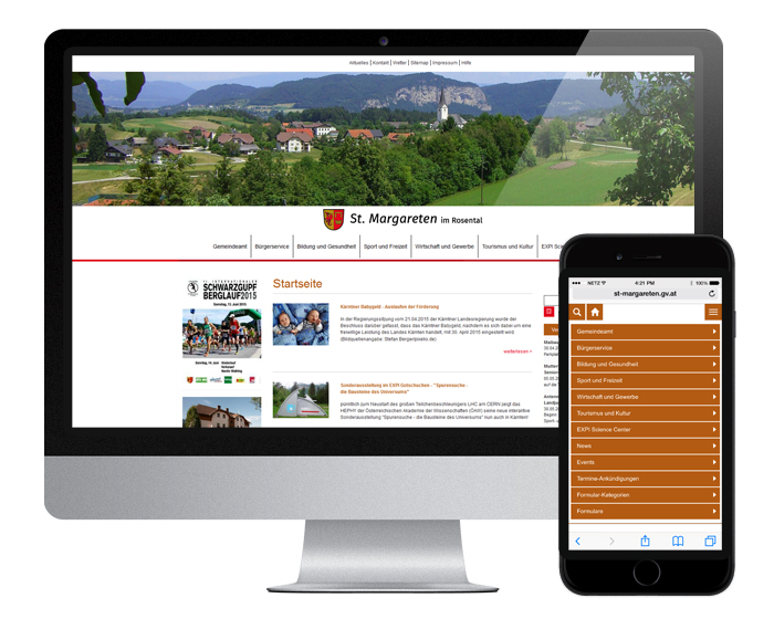 Neue responsive Website Gemeinde St. Margareten im Rosental - by WEBWERK