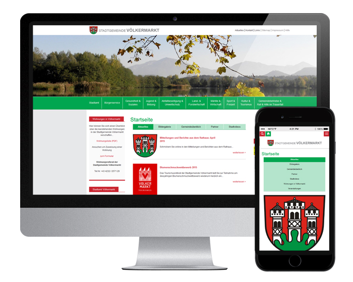 Neue responsive Website Gemeinde Völkermarkt - by WEBWERK