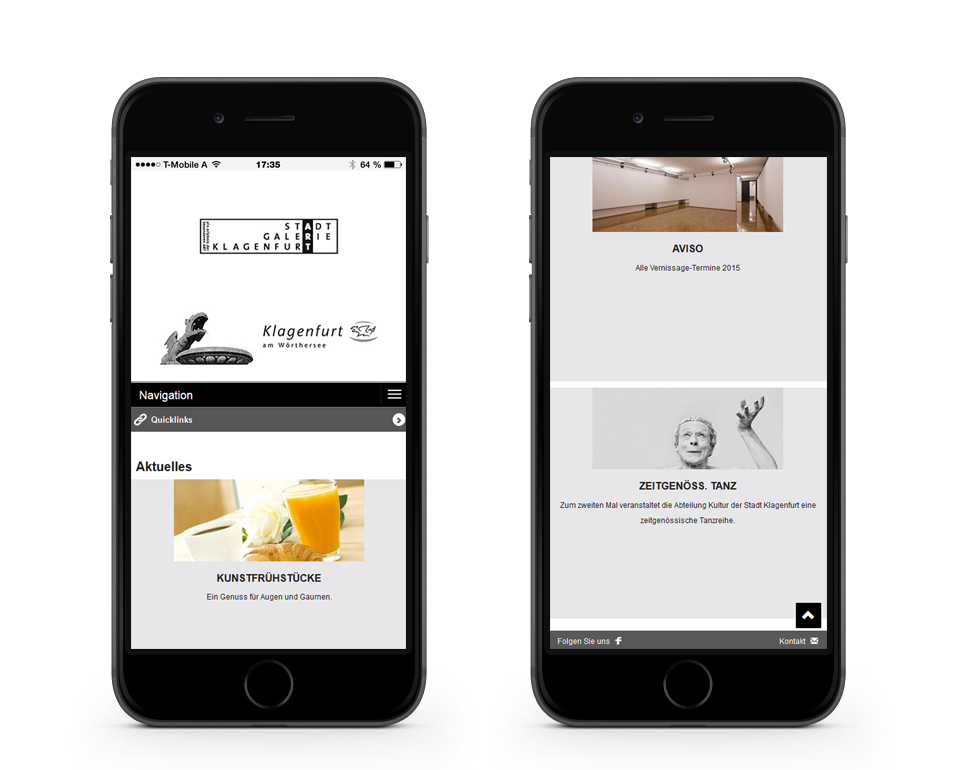 Stadtgalerie Klagenfurt - Aktuelles - Smartphoneansicht
