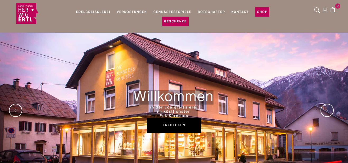 Webshop und Website für Herwig Ertl